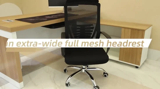 ヘッドレスト付きの安いメッシュスタッフ回転コンピュータリクライニングタスクオフィスチェア